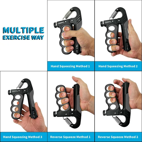 Vista 7 de Senston Entrenador de fuerza de agarre, paquete de 2, probador de fuerza de agarre de mano, fortalecedor de antebrazo, medidor digital de agarre