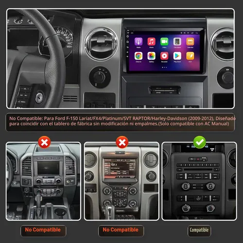 Vista 3 de (Solo para manual AC) [4+64G] Estéreo de coche con Carplay inalámbrico y Android Auto para Ford F150 2009 2010 2011 2012 Android 13 9 pulgadas