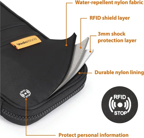 Vista 7 de Wanderlust - Organizador de cartera de viaje familiar con RFID italiano, soporte para pasaporte, organizador de documentos para hombres y mujeres, 9