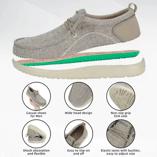 Vista 5 de 1TAZERO Zapatos casuales para hombre con plantillas de soporte de arco, mocasines para fascitis plantar