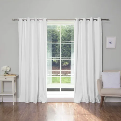 Vista 14 de Best Home Fashion ZeroLight - Cortinas opacas térmicas con ojales texturizados, 100 % de lino, color gris oscuro, 52 pulgadas de ancho x 63 pulgadas