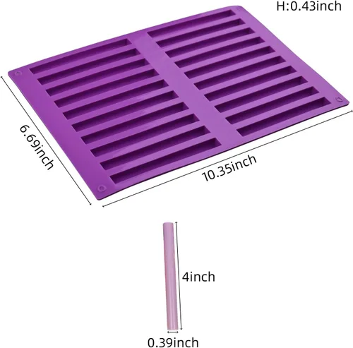 Vista 2 de Moldes de tira de silicona para barra de chocolate, 1 unidad para palo de golosinas para perros, caramelos duros, galletas de barra de chocolate
