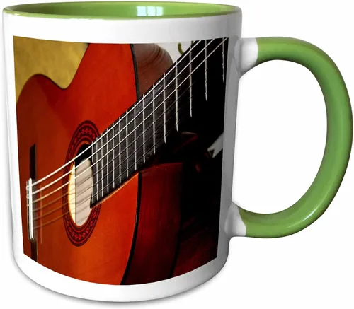 Vista 13 de 3dRose mug_112274_4 "Closeup Of A Classical Guitar" Taza de dos tonos, 11 onzas, negro/blanco