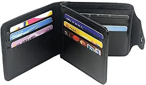 Vista 3 de ThunderStar Cartera creativa para hombre Monedero unisex 100 dólar Bill Money Bifold Card Holder Bolso (negro)