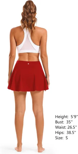 Vista 5 de Stelle Faldas de tenis y golf para mujer, cintura alta con bolsillos, pantalones cortos interiores para atletismo, deportes, correr, pickleball