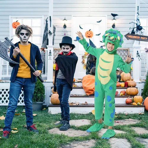 Vista 6 de Dinosaur Costume for Kids, Halloween Costumes for Toddlers Boys Girls, Triceratops Costumes for Trick or Treating
