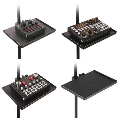 Vista 4 de 2 bandejas universales para micrófono, soporte ajustable para soporte de micrófono, bandeja de soporte para micrófono para hoja de música