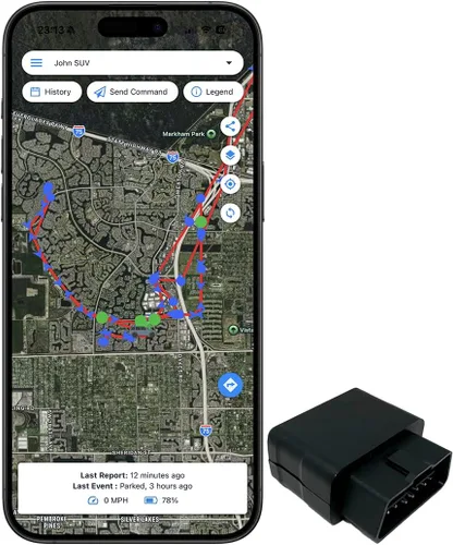 Vista 5 de Optimus Rastreador GPS enchufable para coches - Fácil instalación - Alertas de conducción brusca - Historial de informes y más - Cable de extensión