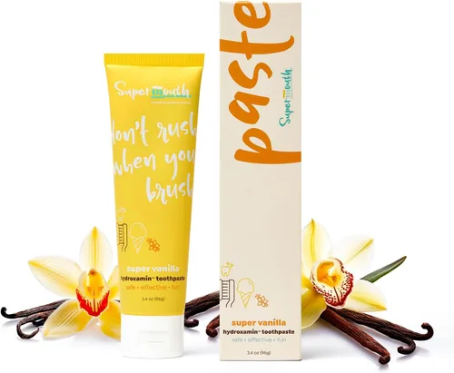 Vista 8 de SuperMouth Pasta de dientes sin flúor, para adultos y niños, combate las caries, blanquea, nanohidroxiapatita, desarrollado por dentistas