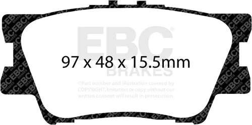 Vista 2 de EBC Brakes DP61793 Serie 6000 Greenstuff Pastilla de freno para camiones y SUV