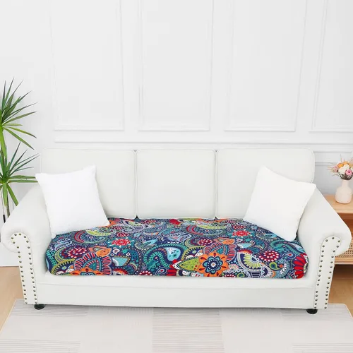 Vista 62 de Smiry Fundas de cojín de sofá estampadas, fundas elásticas suaves para sofá, fundas de sofá lavables antideslizantes, protector de muebles para Beige