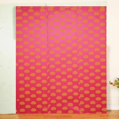 Vista 5 de Desi Favors Hojas de fondo de papel de loto rosa intenso, decoraciones de fondo indio para fondo de boda, juego de pancartas de pared, 72 x 84