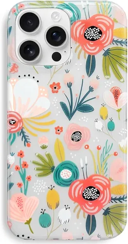 Vista 12 de J.west Funda para iPhone 14 Pro Max de 6.7 pulgadas, diseño moderno de ramo de flores botánicas con estampado de flores botánicas de jardín