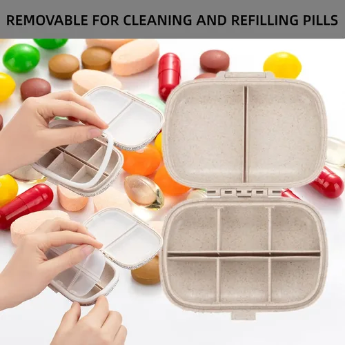 Vista 5 de Organizador de píldoras de medicina Pastillero de viaje para bolso Pastillero portátil Pequeño contenedor de píldoras Lindo estuche de píldoras