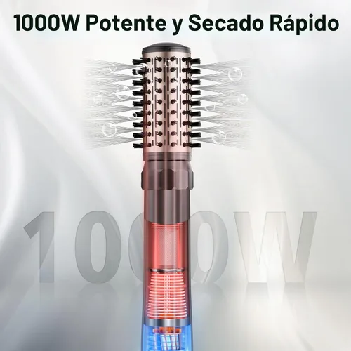 Vista 5 de Beautimeter Cepillo secador de pelo, cepillo de secado giratorio para golpes suaves, cepillo giratorio 3 en 1 para varios estilos de cabello