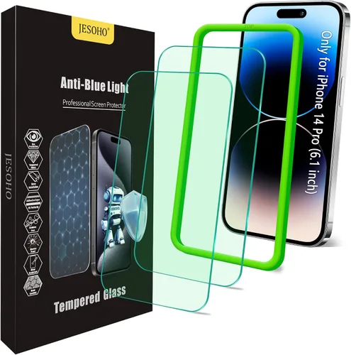 Vista 9 de Protector de pantalla de luz azul para iPhone 11, iPhone XR (6.1") HD con bloqueo de luz azul, película de vidrio templado, protección