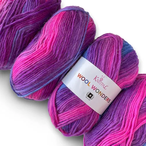 Vista 20 de Wool Wonders - Ovillo de lana para tejer, paquete de 4 (640 yardas/14.11 oz), patrones libres, hilo de lana para tejer, Aran/pesado #4