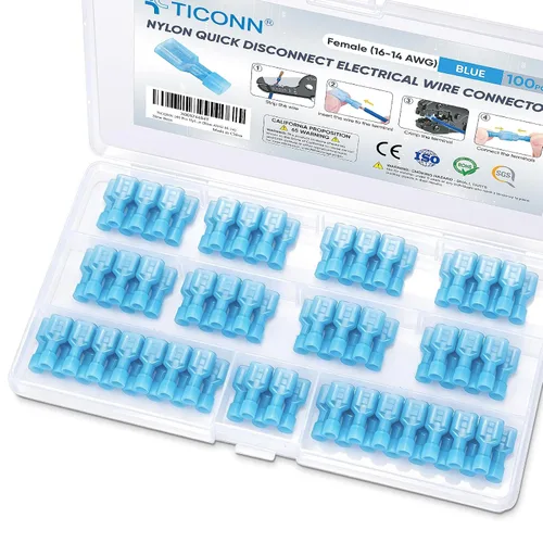 Vista 11 de TICONN Kit de conector de pala de nailon, conectores de alambre de crimpado