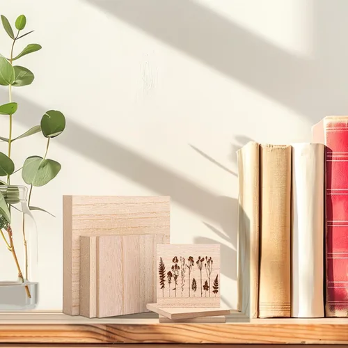 Vista 6 de Paquete de 60 bloques cuadrados de madera MDF sin terminar, bloques de madera de 3 x 3 pulgadas para manualidades, proyectos de bricolaje