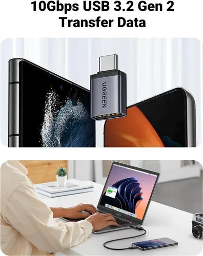 Vista 8 de UGREEN Adaptador USB C a USB A 3.2 OTG de 10 Gbps 2 unidades compatibles con iPhone 17 Pro Max Air 16 15 MacBook Air iMac iPad Galaxy Tab S9 S25