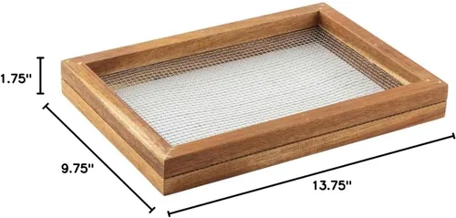 Vista 10 de Tablecraft 11088 Rejilla de secado de hierbas, natural, 13.75 pulgadas de longitud, madera de acacia