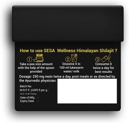 Vista 10 de sesa Resina Shilajit del Himalaya 100% ayurvédica, 50 porciones de 400 mg que ayuda a aumentar la fuerza, más de 85 oligominerales, resistencia e