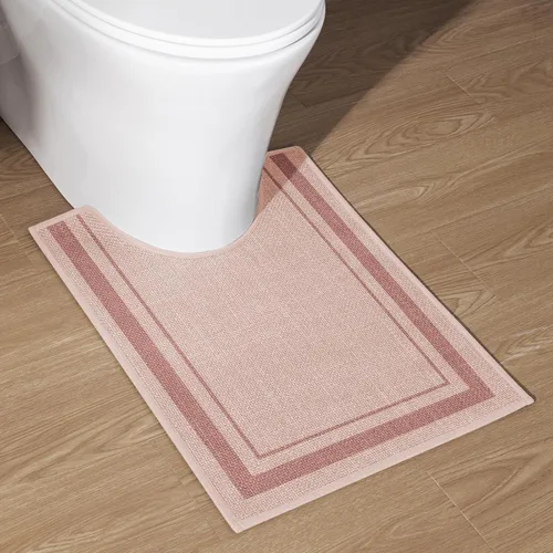 Vista 68 de chakme Juego de 2 alfombras de baño ultrafinas, absorbentes, antideslizantes, lavables a máquina, color beige oscuro, 17 x 24 pulgadas + tapete