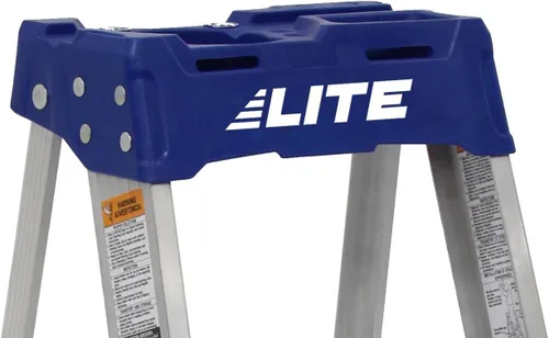 Vista 7 de LITE Escalera de aluminio de 4 pies con bandeja de herramientas, capacidad de carga de 250 libras, tipo I, LP-2111-04