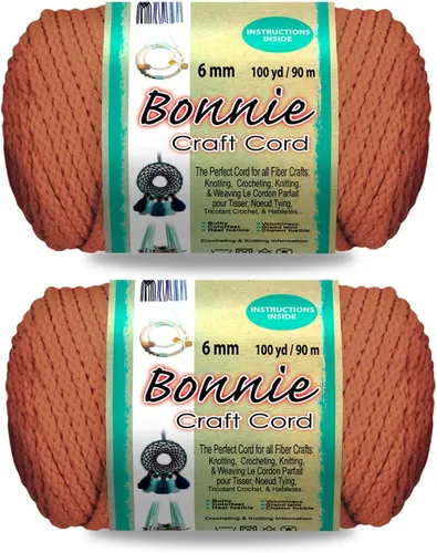 Vista 25 de Pepperell Bonnie - Cordón de macramé trenzado 6 mm x 91.4 m Almendra (Paquete de 2) Cordón de polipropileno retorcido para manualidades DIY