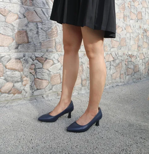 Vista 7 de ALLURENANA Zapatos de tacón bajo para mujer, puntera puntiaguda, gruesos, cómodos, sin cordones, tacón de bloque, puntera cerrada, zapatos de vestir