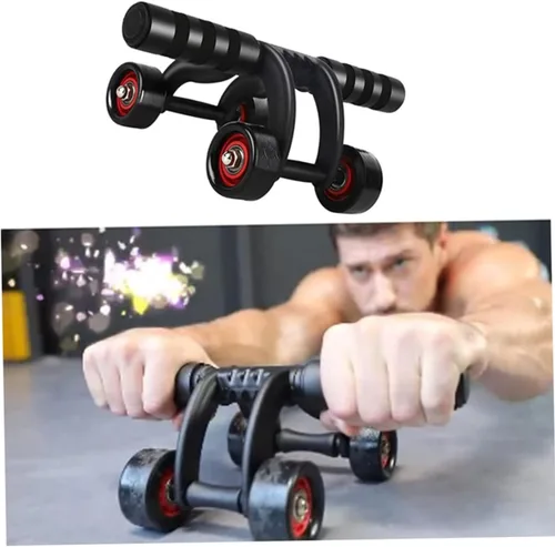 Vista 2 de Paquete de 2 rodillos abdominales de 4 ruedas para ejercicios abdominales para abdominales, entrenador de entrenamiento de núcleo, ejercicios