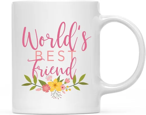 Vista 53 de Andaz Press Taza de café de 11 oz, regalo de broma de la mejor abbuela del mundo, diseño floral, paquete de 1