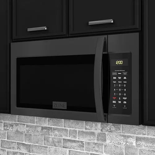 Vista 8 de ZLINE - Horno microondas de convección en acero inoxidable negro con mango moderno y sensor de cocción