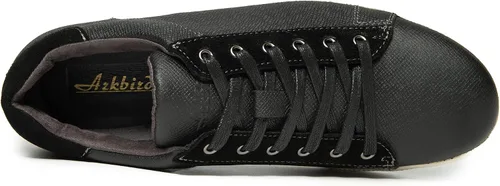 Vista 3 de Zapatos deportivos Oxford casuales para hombre, de cuero genuino, diseño de moda, zapatos bajos para caminar para hombres
