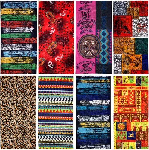 Vista 8 de SATINIOR 8 bandanas africanas para cubrir la cara, estilo bohemio, pasamontañas, bufanda para mujer, multicolor, M, Multicolorido