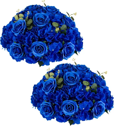 Vista 35 de Bolas de flores burdeos para centros de mesa: 11.8 pulgadas de diámetro, juego de 6