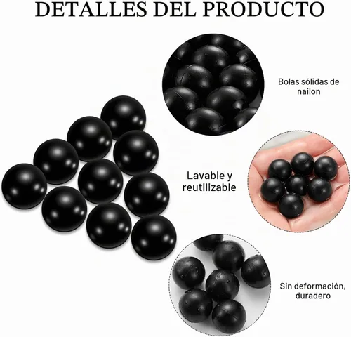 Vista 4 de Civaner Proyectiles de calibre 150 x 68/61 para defensa y práctica, bolas de paintball 68 rompedoras reutilizables, proyectiles sólidos de nylon