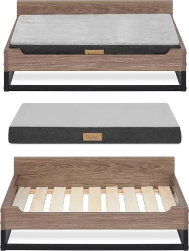Vista 7 de Milo - Cama elevada de madera para perros con colchón de espuma suave, tamaño pequeño