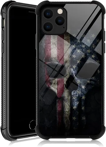 Vista 25 de DJSOK Funda para iPhone 11, Fundas para iPhone 11 con diseño de bandera de la policía estadounidense para hombres y mujeres, Funda trasera