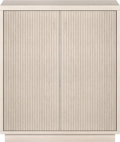 Vista 4 de Henn&Hart Alston - Armario Accent, 28 pulgadas de ancho, blanco aliso Fluted doors and clean lines create modern charm, with hidden storage, an