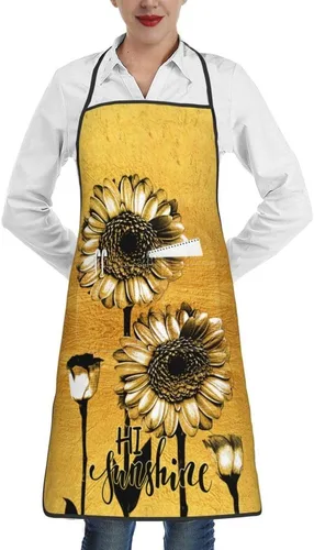 Vista 10 de Delantales con babero para mujeres y hombres, delantal de cocina con bolsillos para cocina, parrilla, barbacoa, pintura, jardinería