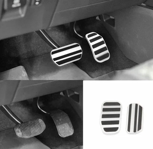 Vista 4 de Fundas de pedal de gas para Ford F-150 2021 2022 con f150 2023 2024, pastillas de pedal de freno de acelerador, accesorios de aluminio inoxidable