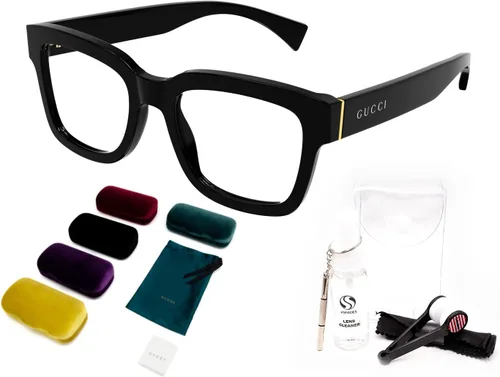 Vista 2 de Gucci GG1138O - Lentes de forma cuadrada + paquete con kit de gafas de lujo eSHADES