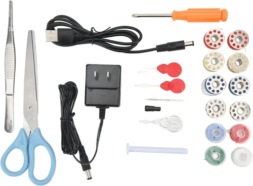 Vista 3 de Máquina de coser de mano, mini máquina de coser eléctrica portátil, máquina de coser inalámbrica para adultos, fácil de usar y puntada rápida
