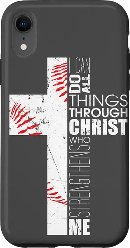 Vista 25 de Baseball Phone Case Christian Bible Verse Philippians 4:13 Case for iPhone 17