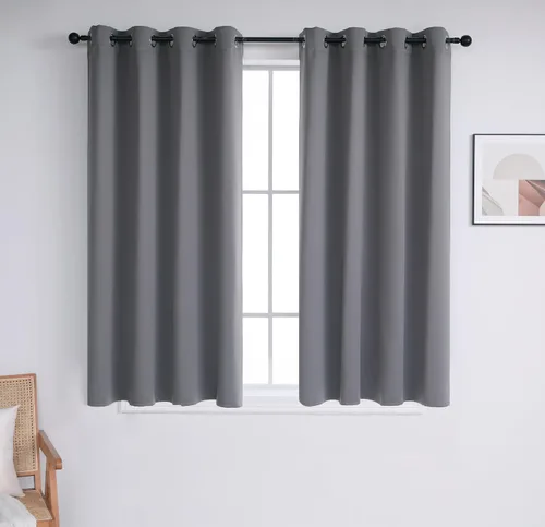 Vista 29 de INLINAS Cortinas opacas para dormitorio, aislamiento térmico, reducción de ruido, juego de 2 paneles de ahorro de energía, beige, 42 pulgadas