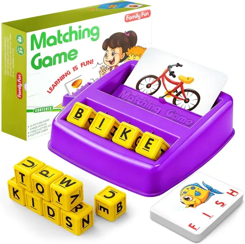 Vista 9 de HahaGift Juguetes educativos para niños de 3 a 5 años, juegos de aprendizaje de letras coincidentes, actividades ideales para regalo de Navidad