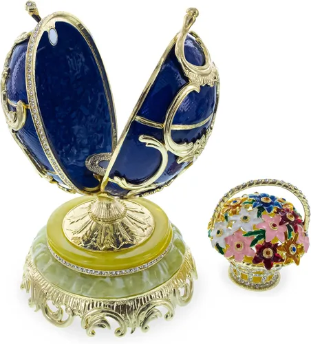 Vista 5 de BestPysanky 1899-1903 Flores de primavera Huevo de Pascua imperial real 9 pulgadas