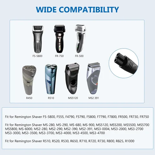 Vista 5 de 12 V para cargador de afeitadora Remington PA-1204N, repuesto para Remington Shaver F5-5800 F5800 F7800 F5790 F4790 FR750 MS-280 MS-290 MS3-2000