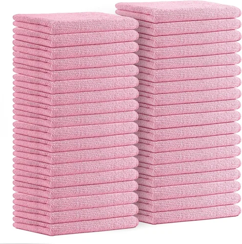 Vista 37 de Avalon Towels Paños de limpieza de microfibra (paquete de 48) – Tamaño 16 x 16 pulgadas, trapos de limpieza altamente absorbentes, sin pelusa Negro